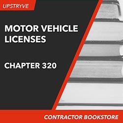 Upstryve's Chapter 320, F.S., (ss 320.77 – 320.8325, F.S.) Motor Vehicle Licenses product image provided by UpStryve Book Store. Upstryve provides access to online contractor course content, exam prep, books, and practice test questions to students and professionals preparing for their state contracting exams.