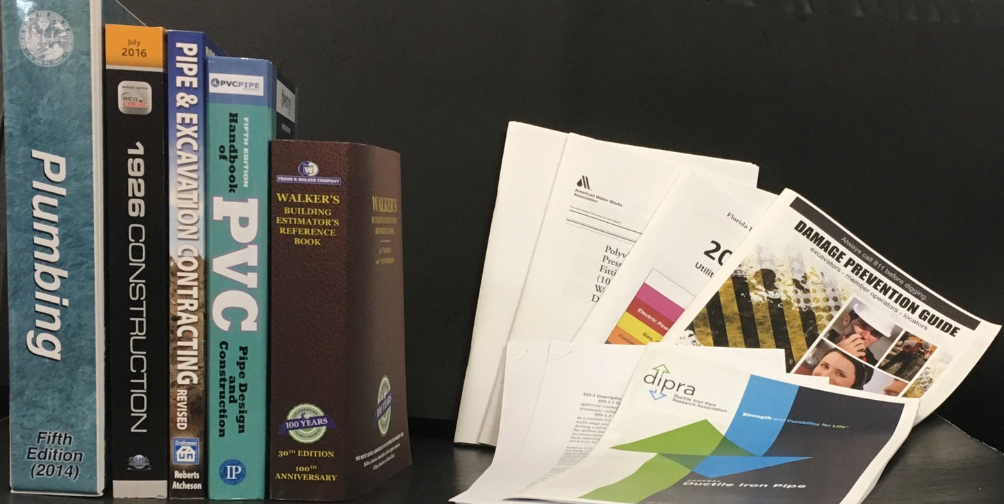 Florida State Underground Utility Exam; Highlighted & Tabbed Complete Book Set