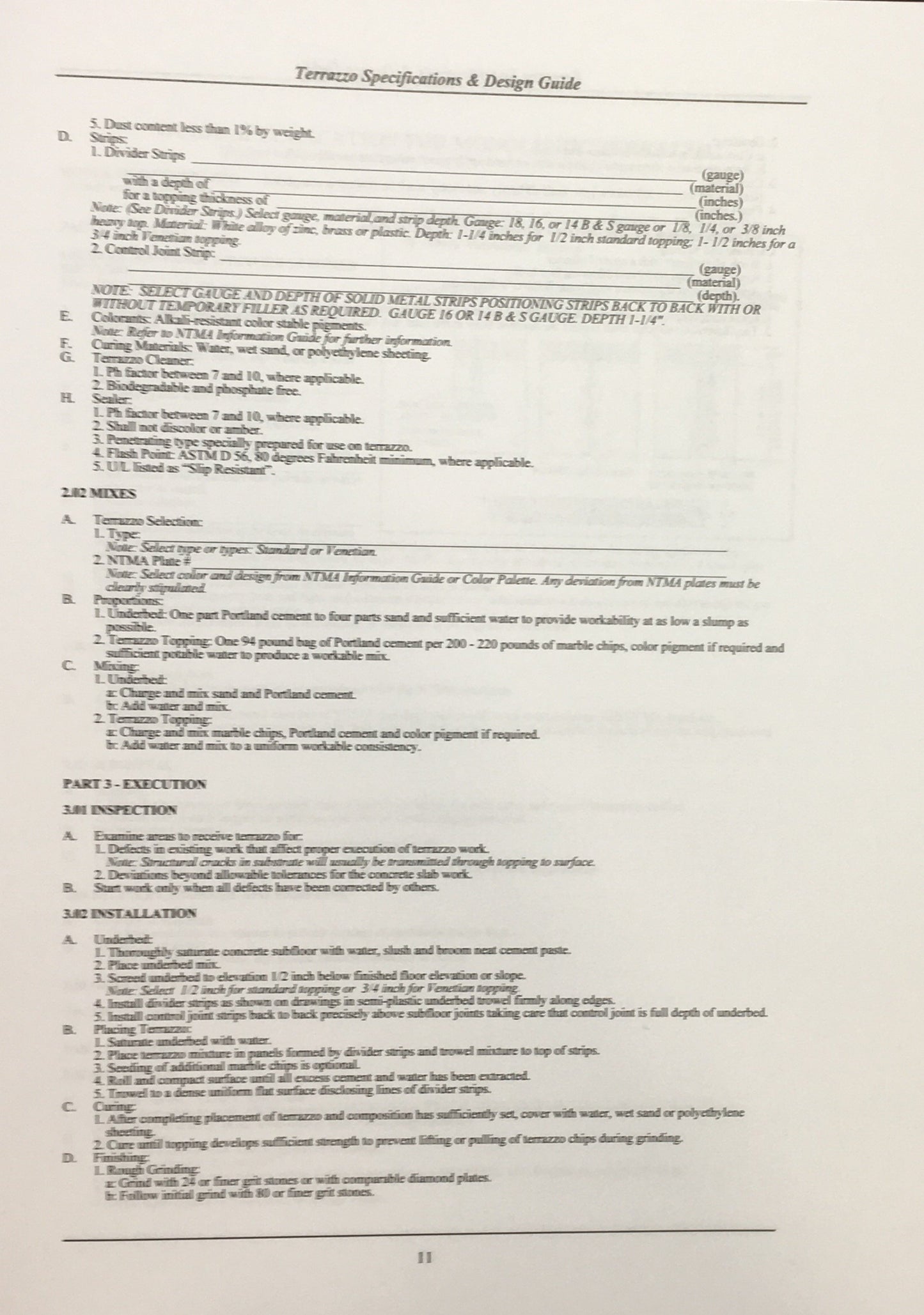 Terrazzo Specifications and Design Guide, 1999