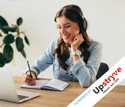 Student getting tutored for contractor license exam. Upstryve's 2 Hour Private Tutoring - Spanish / Tutor√≠a Privada de 2 Horas - Espa√±ol product image provided by UpStryve Book Store. Upstryve provides access to online contractor course content, exam prep, books, and practice test questions to students and professionals preparing for their state contracting exams.