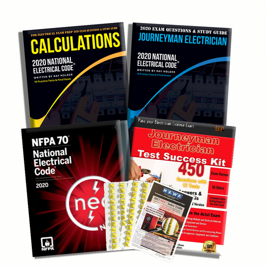Upstryve's 2020 Complete Journeyman Electrician Exam Prep Package Spiral-bound product image provided by UpStryve Book Store. Upstryve provides access to online contractor course content, exam prep, books, and practice test questions to students and professionals preparing for their state contracting exams.