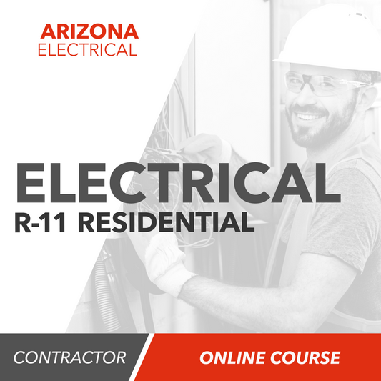 Upstryve's Arizona R-11 Electrical Contractor (Residential) - Online Exam Prep Course product image provided by UpStryve Book Store. Upstryve provides access to online contractor course content, exam prep, books, and practice test questions to students and professionals preparing for their state contracting exams.