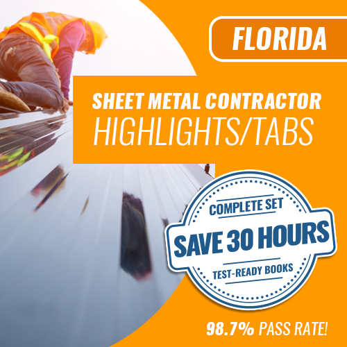 Florida State Sheet Metal Contractor Exam Complete Book Set - Trade Books - Highlighted and Tabbed