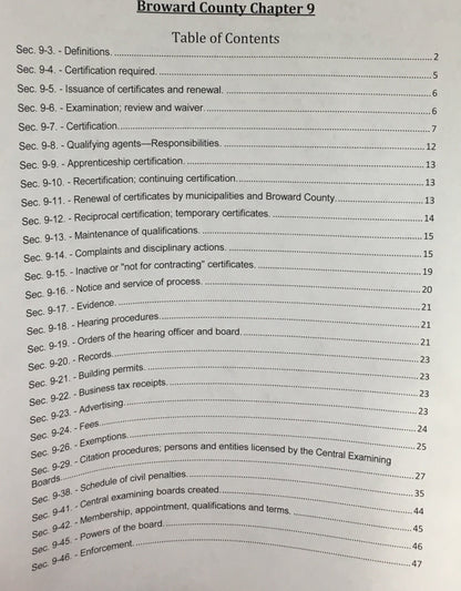 Broward County Code, Chapter 9 - Contractors, 2014. Upstryve's Broward County Code, Chapter 9 - Contractors, 2014 product image provided by UpStryve Book Store. Upstryve provides access to online contractor course content, exam prep, books, and practice test questions to students and professionals preparing for their state contracting exams.
