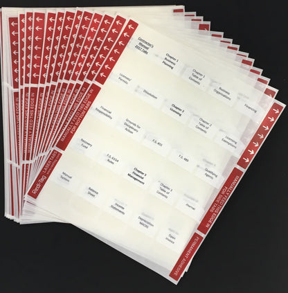 Pre-printed Tabs for Florida State General Contractor Book Package; Tabs Only