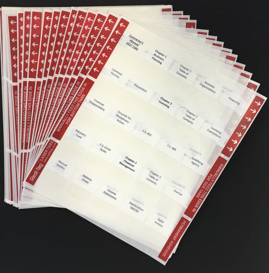 Pre-printed Tabs for Florida State General Contractor Book Package; Tabs Only
