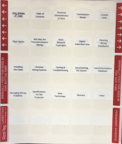 Pre-printed Tabs for Florida State Unlimited Electrical Contractors Trade Book Package; Tabs Only