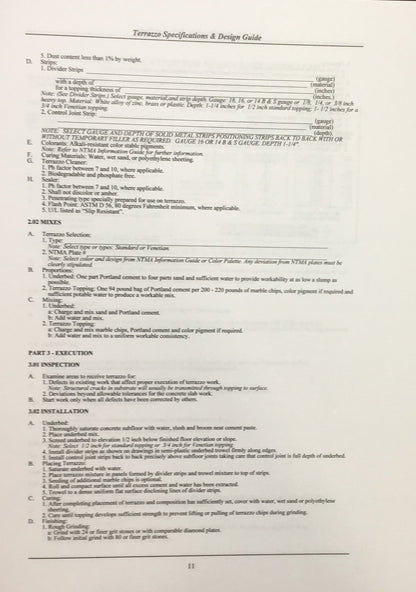 Terrazzo Specifications and Design Guide, 1999