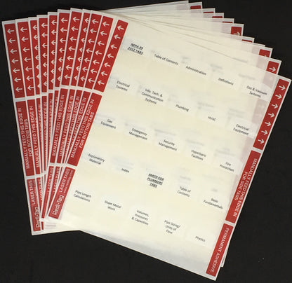 Pre-Printed Tabs for Florida State Plumbing Book Package; Tabs Only