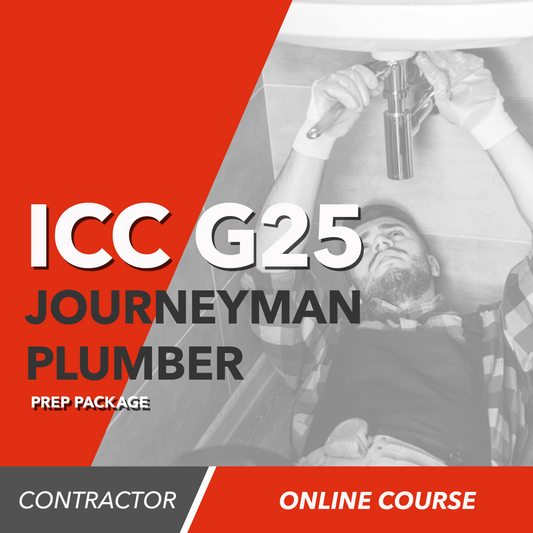 ICC G25 National Standard Journeyman Plumber Exam Prep Package