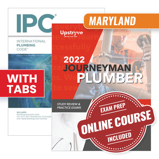 Maryland Journeyman Plumber Study Guide with 2021 International Plumbing Code and Tabs