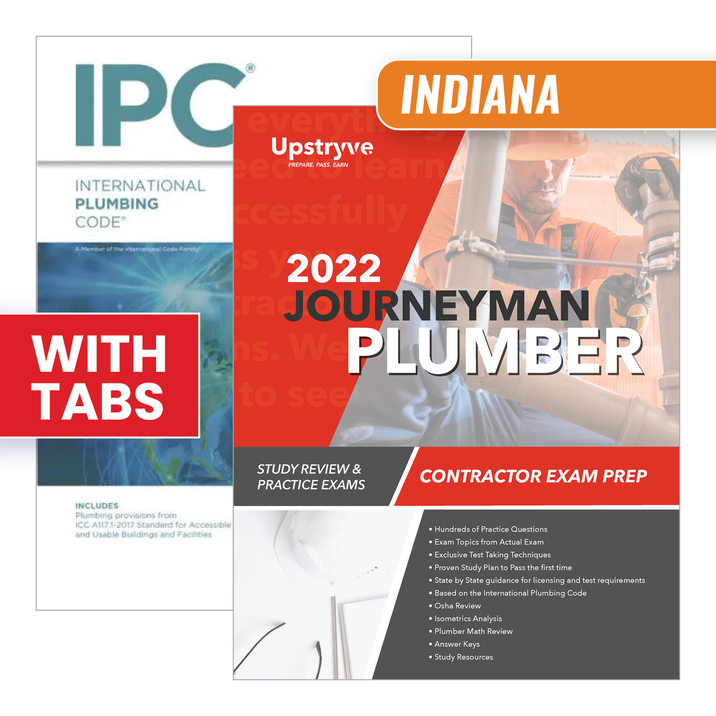 Indiana Journeyman Plumber Study Guide with 2021 International Plumbing Code and Tabs