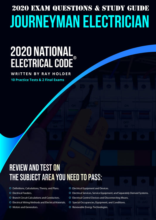 Upstryve's 2020 Journeyman Electrician Exam Questions and Study Guide [Book] product image provided by UpStryve Book Store. Upstryve provides access to online contractor course content, exam prep, books, and practice test questions to students and professionals preparing for their state contracting exams.